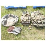 3 Large Army Bags, 1 Pair of Heavy Army Mitts