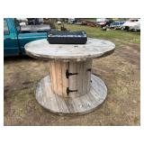 65in.Dia Wood Spool Fire Pit, 42.5inTall, Uses LP,