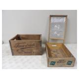 7 Up Wood Crate 17inLx12inWx5inT, &