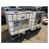 2-250gal. Poly Tanks w/Metal Cages