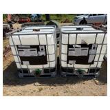 2-250gal. Poly Tanks w/Metal Cages