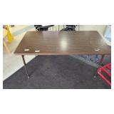 Wood Table w/Brown Metal Legs 60inWx30inDx28inT