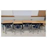 5 School Desks w/Chairs, 24inWx29inTx18.5inD