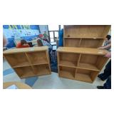 2-4 Slot Wood Book Shelves 48inWx43inTx13.5inD