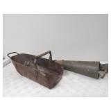 Vintage Tobacco Planter?, Vtg. 2 Hand Metal Scoop