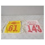 2-Vintage Cloth Race Bibs, Hamms #143 &