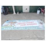 Vintage Mobil Oil Cloth Banner, 109inWx43inT