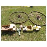 2-34in. Steel Wheels, 3-Tonka Toys, JD Tractor