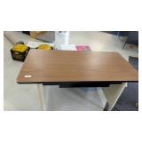Wood Table w/White Metal Legs 60inWx30inDx29inT