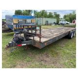 82inWx24ftL Tandem Axle Trailer, Wood Bed,