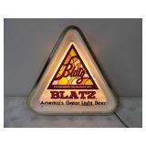 1988 Blatz Light Beer Light Up Sign, 16inWx15inT