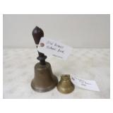 Vintage Brass School Bell, 1870 European Cow Bell