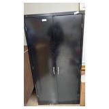 Black Metal 2 Door Cabinet, 72inTx36inWx18inD
