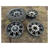 1-33x12.50R20 Tire on 8 Bolt Rim, w/3 Matching Rim