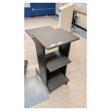 Rolling Metal 3 Shelf Podium, 30inTx18inDx36inW
