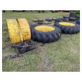2-18.4-38 Tires on JD Rims, 12in. Bands & Clamps