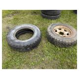 2-78-15 Tires, One on 6 Hole Rim