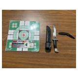 Buck 119-1 Knife, Paper Targets, Pocket Knife