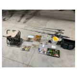 5-Rods-Reels, Tackle w/Tackle, Bag, Foldup Chair