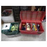 Shop Towels/Rags, Red Tool Box w/Misc Tools