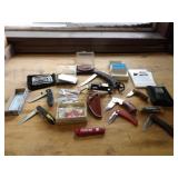 3 Boxes of Pool Chalk, Asst. Snap On Belt Buckles&