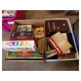 2 Boxes of Encyclopedias, Misc Books, Board Games
