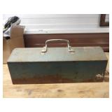 Vintage Metal Tool Box w/Misc Tools