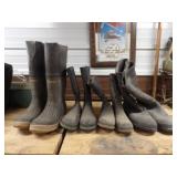 2-Sz.12 Rubber Boots, 1-Sz.5 & 1-Sz.8 Rubber Boots