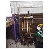 Asst. Shovels, Rakes, Pitchfork, Garden Tools,