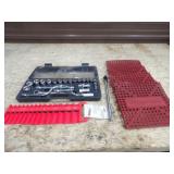 Snap On 12x12in. Mats, Socket Set w/Ratchets, &