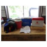 2 Small Coolers, Snap On 1Gal. Jug, Lawn Golf