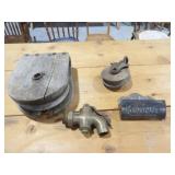 2-Vintage Pulleys, Letter Holder, Brass Hydrant?