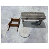 Bench, Stone & Shelf