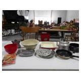Enamel Bowl & Dish, Misc Fry Pans, Kettle, Misc