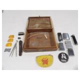Ludwig Erhard Cigar Box w/5 vintage Lighters, Misc