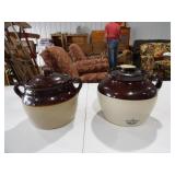 Monmouth Pottery Jar w/Lid 6in Dia. &