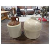 2-Unmarked Pottery Jugs, Approx 9.5inT