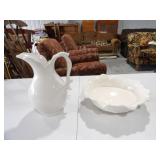 White Wash Basin w/Royal Haeger Pitcher