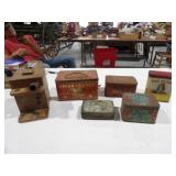 Cigar Box, 5 Tobacco Tin Boxes