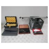 Milk Crate w/Gun Cleaning Supplies, Rods, &