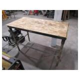 48x24x33 Metal Frame Wood Top Bench