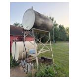 Gas Tank on Stand, Filter, Hose & Nozzle