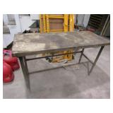 60x24x25 Metal Frame Wood Top Bench