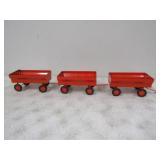 3-Orange Wagons 1/16 Metal, ERTL