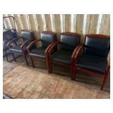 4-Padded Faux Leather Chairs 20.25inW