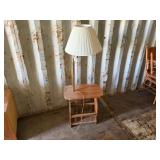 End Table Magazine Rack Lamp Combo