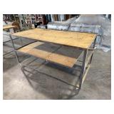 Metal Rolling Cart w/Plywood Top 6ftLx3ftWx38inT