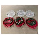 3-Wreaths w/Holders