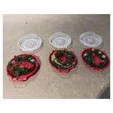 3-Wreaths w/Holders