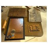 3 Wood Signs & 1 Mirror